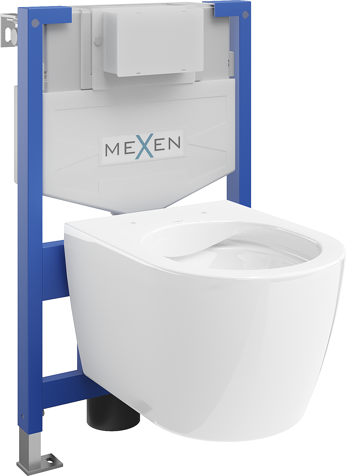 Mexen комплект за стенен монтаж WC стелаж Fenix XS-F с чиния WC Carmen, бял гланц - 6803388XX00