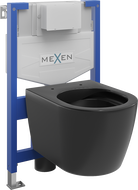 Комплект за вграждане WC система Fenix XS-F с тоалетна чиния Carmen, черен мат - 6803388XX85