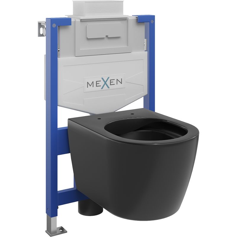 Mexen Carmen вградена система WC рамка Fenix XS-U с тоалетна чиния, черен мат