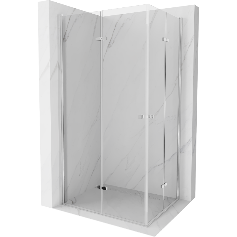Mexen Lima Duo сгъваема душ кабина 90 x 80 см, прозрачна, хром - 856-090-080-02-00