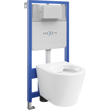 Mexen подтиков комплект WC рамка Fenix Slim с чиния WC Rico, бял гланц - 6103372XX00