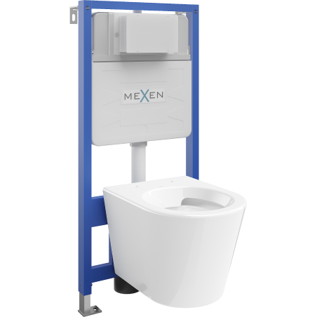 Mexen Rico скрит монтаж WC комплект стелаж Fenix Slim с тоалетна чиния, бял гланц