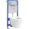 Mexen Rico скрит монтаж WC комплект стелаж Fenix Slim с тоалетна чиния, бял гланц