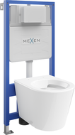 Mexen комплект за вграждане WC структура Fenix Slim с висяща тоалетна чиния Rico, бял гланц - 6103372XX00