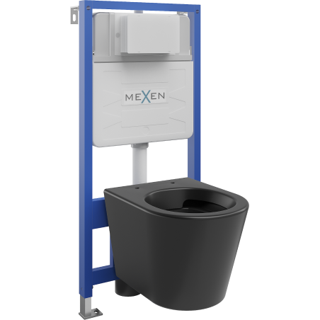 Mexen Rico вграден комплект WC рама Fenix Slim с WC чиния, черен мат - 6103372XX85