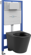 Mexen комплект за вграждане тоалетна конструкция Fenix Slim с тоалетна чиния Rico, черен мат - 6103372XX85