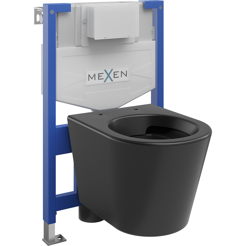 Mexen комплект за вграждане WC със стойка Fenix XS-F с тоалетна чиния Rico, черен мат - 6803372XX85