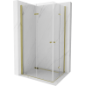 Mexen Lima Duo сгъваема душ кабина 90 x 80 см, прозрачна, златна - 856-090-080-50-00-02