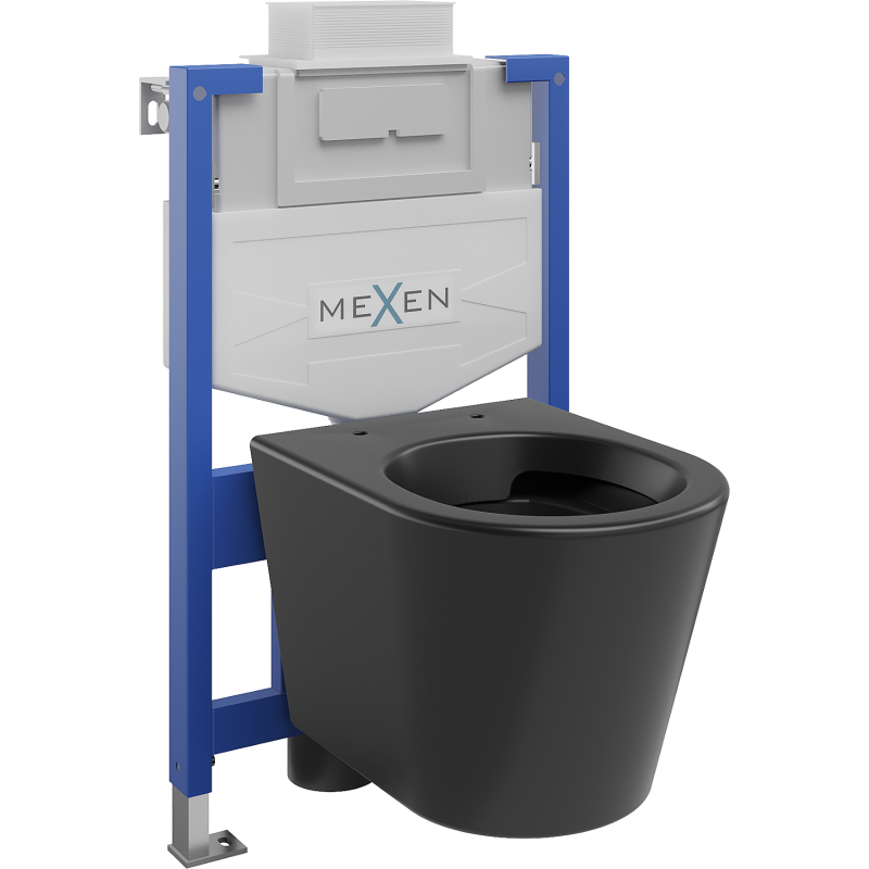 Mexen Rico вградена WC система Fenix XS-U с WC чиния, черен мат - 6853372XX85