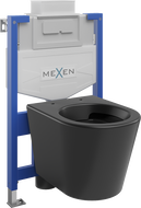 Mexen комплект монтажен WC рамка Fenix XS-U с тоалетна чиния Rico, черен мат - 6853372XX85