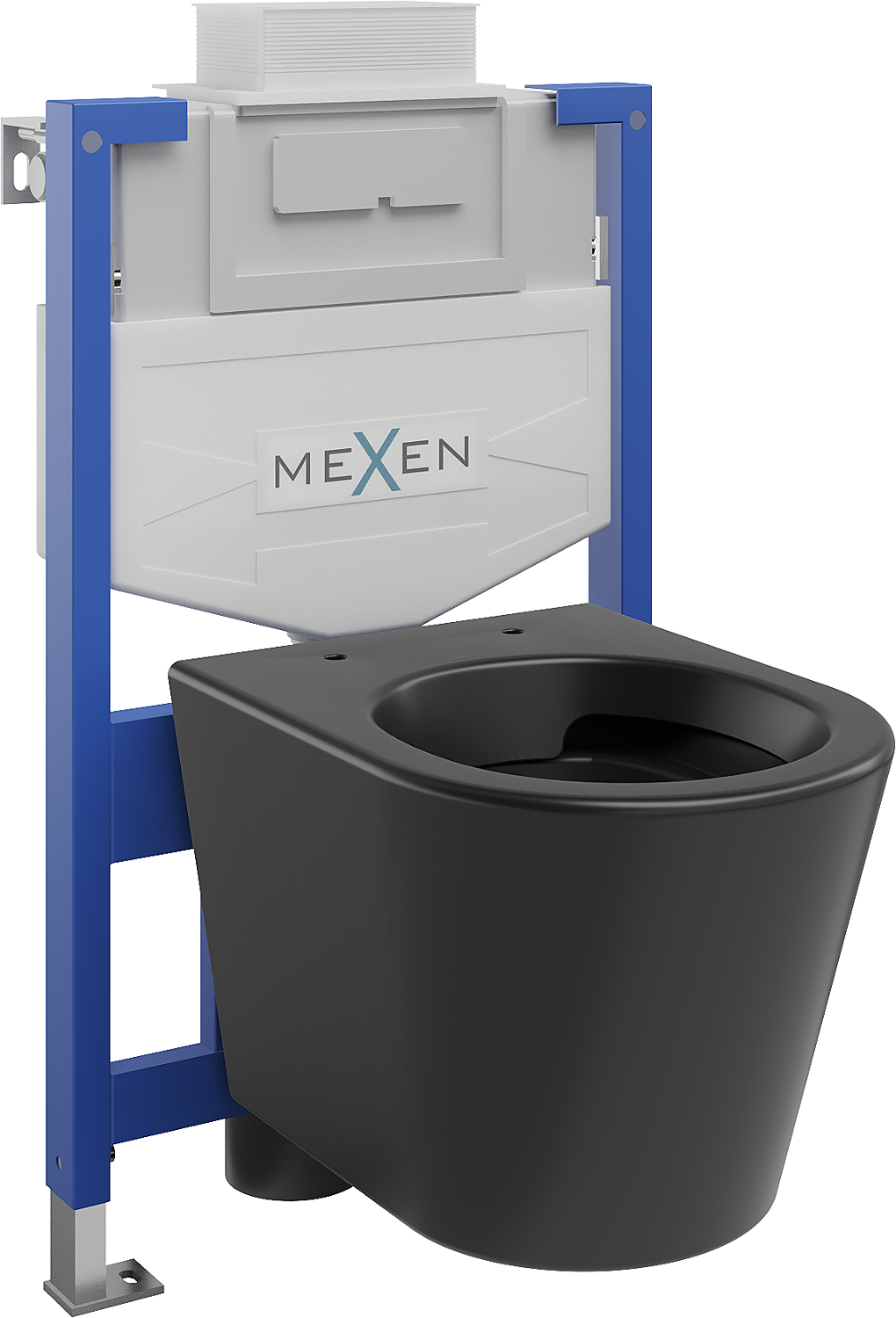 Mexen комплект монтажен WC рамка Fenix XS-U с тоалетна чиния Rico, черен мат - 6853372XX85