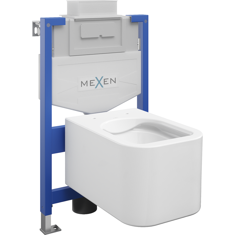 Mexen Elis вградена тоалетна система WC стойка Fenix XS-U с WC чиния, бял гланц