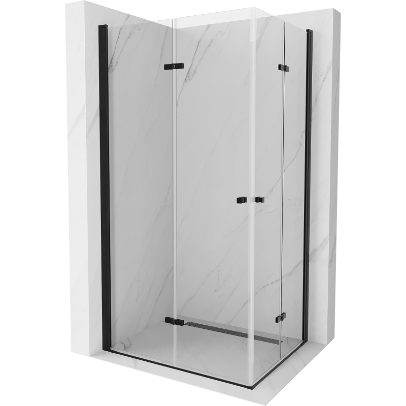 Mexen Lima Duo душ кабина сгъваема 90 x 80 см, прозрачна, черна - 856-090-080-70-00-02