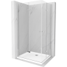 Mexen Lima Душ кабина Duo сгъваема 80 x 70 см, прозрачна, хром + тава Flat