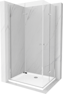 Mexen Lima Душ кабина Duo сгъваема 80 x 70 см, прозрачна, хром + тава Flat