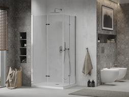Mexen Lima Duo душ кабина сгъваема 80 x 70 см, прозрачна, хром + Платформа - 856-080-070-01-02-4010