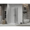 Mexen Lima Duo сгъваема душ кабина 90 x 80 см, прозрачна, хром + корито Flat