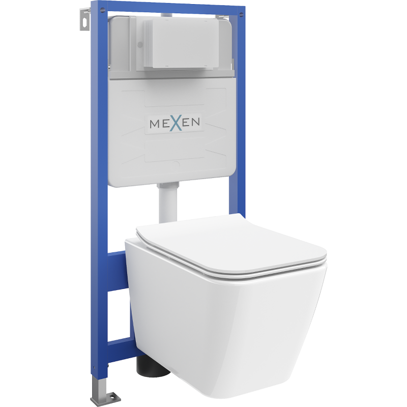 Mexen Cube скрит монтажен комплект WC с конструкция Fenix Slim с тоалетна чиния