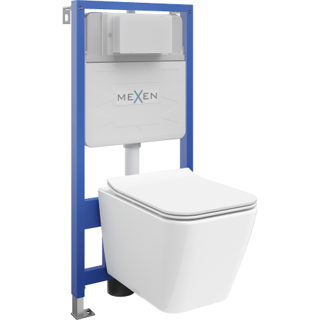 Mexen Cube скрит монтажен комплект WC с конструкция Fenix Slim с тоалетна чиния