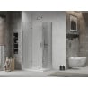 Mexen Lima Двойна сгъваема душ кабина 100 x 90 см, прозрачна, хром + поддушък Flat