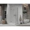Mexen Lima Двойна сгъваема душ кабина 100 x 90 см, прозрачна, хром + поддушък Flat