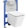 Комплект подземен WC конструкция Fenix XS-F с тоалетна чиния Cube и капак с плавно затваряне, бял гланц - 68030924000