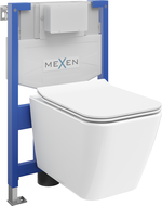 Комплект подземен WC конструкция Fenix XS-F с тоалетна чиния Cube и капак с плавно затваряне, бял гланц - 68030924000