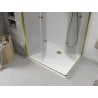 Mexen Lima Duo сгъваема душ кабина 100 x 90 см, прозрачна, златна + корито Flat