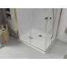 Mexen Lima Duo душ кабина с плъзгаща се врата 100 x 90 см, прозрачна, златна + плот Flat - 856-100-090-50-02-4010G