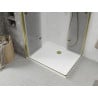 Mexen Lima Duo душ кабина с плъзгаща се врата 100 x 90 см, прозрачна, златна + плот Flat - 856-100-090-50-02-4010G
