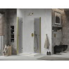 Mexen Lima Duo сгъваема душ кабина 100 x 90 см, прозрачна, златна + корито Flat