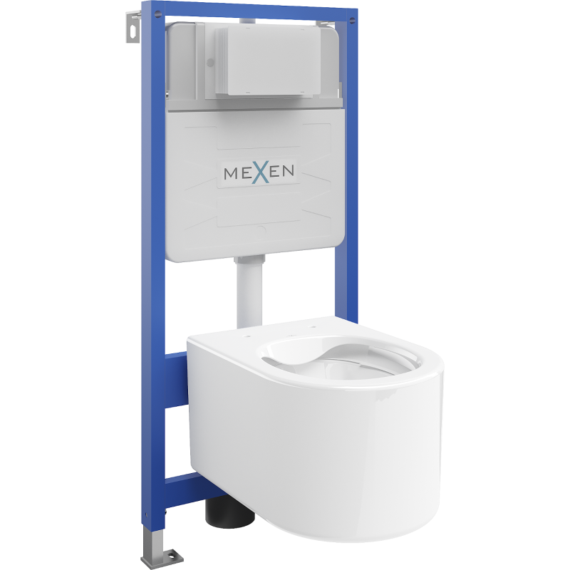 Mexen вграден комплект WC структура Fenix Slim с WC чиния Sofia, бял гланц - 6103354XX00