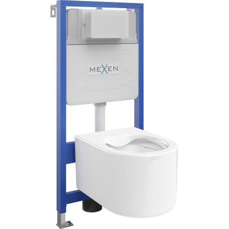 Mexen вграден комплект WC структура Fenix Slim с WC чиния Sofia, бял гланц - 6103354XX00