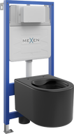Mexen Sofia скрит комплект WC рамка Fenix Slim с тоалетна чиния, черен мат - 6103354XX85
