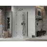 Mexen Lima Дуо сгъваема душ кабина 80 x 70 см, прозрачна, черна + корито Flat