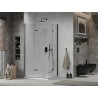 Mexen Lima Дуо сгъваема душ кабина 80 x 70 см, прозрачна, черна + корито Flat
