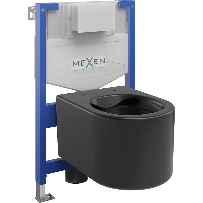 Mexen вградена тоалетна система WC стелаж Fenix XS-F с тоалетна чиния Sofia, черен мат - 6803354XX85