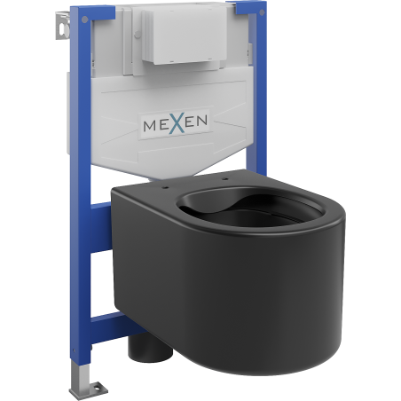 Mexen Sofia скрит WC комплект Fenix XS-F със структура и WC чиния, черен мат