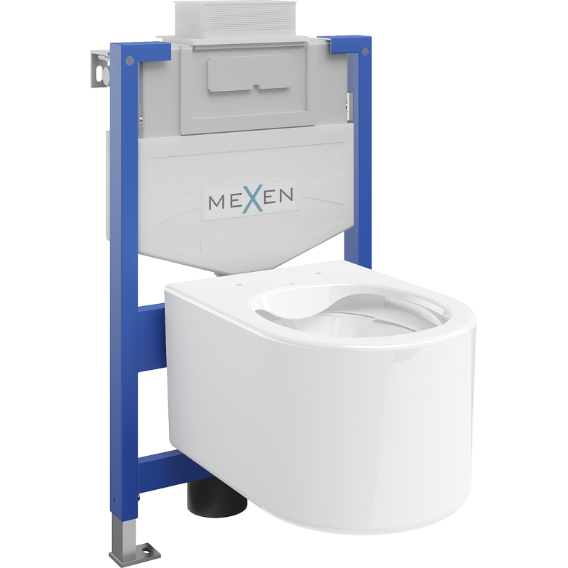 Mexen комплект стенен тоалетен кран Fenix XS-U с тоалетна чиния Sofia, бял гланц - 6853354XX00