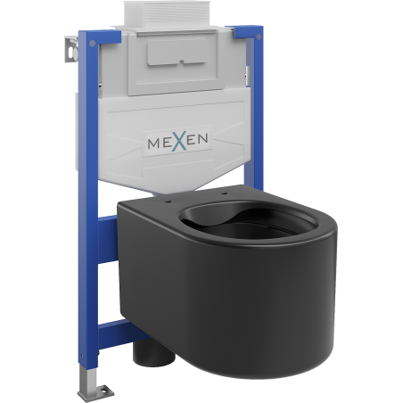 Mexen вграден комплект WC със стелаж Fenix XS-U с WC чиния София, черен мат - 6853354XX85