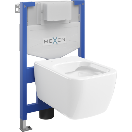 Комплект за вграждане WC Mexen стелаж Fenix XS-F с тоалетна чиния Stella, бял блясък - 6803368XX00