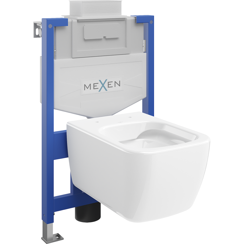 Mexen вграден комплет за тоалетна WC със стойка Fenix XS-U и тоалетна чиния Stella, бял гланц - 6853368XX00