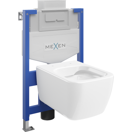Mexen вграден комплет за тоалетна WC със стойка Fenix XS-U и тоалетна чиния Stella, бял гланц - 6853368XX00