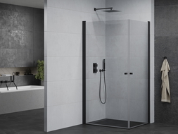 Mexen Pretoria Duo душ кабина отваряема 90 x 80 см, прозрачен, черен - 852-090-080-70-00-02