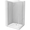 Mexen Pretoria Duo душ кабина с отваряща се врата 80 x 70 см, прозрачна, хром + поддушова тава Flat - 852-080-070-01-02-4010