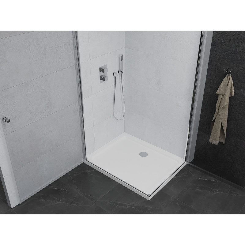 Mexen Pretoria Душ кабина с две врати 90 x 80 см, прозрачна, хромирана + плосък