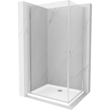 Mexen Pretoria Душ кабина с две врати 90 x 80 см, прозрачна, хромирана + плосък