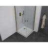 Mexen Pretoria Duo сгъваема душ кабина 70 x 70 см, прозрачна, златен + корито Flat