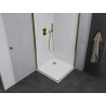 Mexen Pretoria Duo сгъваема душ кабина 70 x 70 см, прозрачна, златен + корито Flat