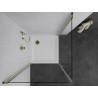 Mexen Pretoria Duo сгъваема душ кабина 70 x 70 см, прозрачна, златен + корито Flat